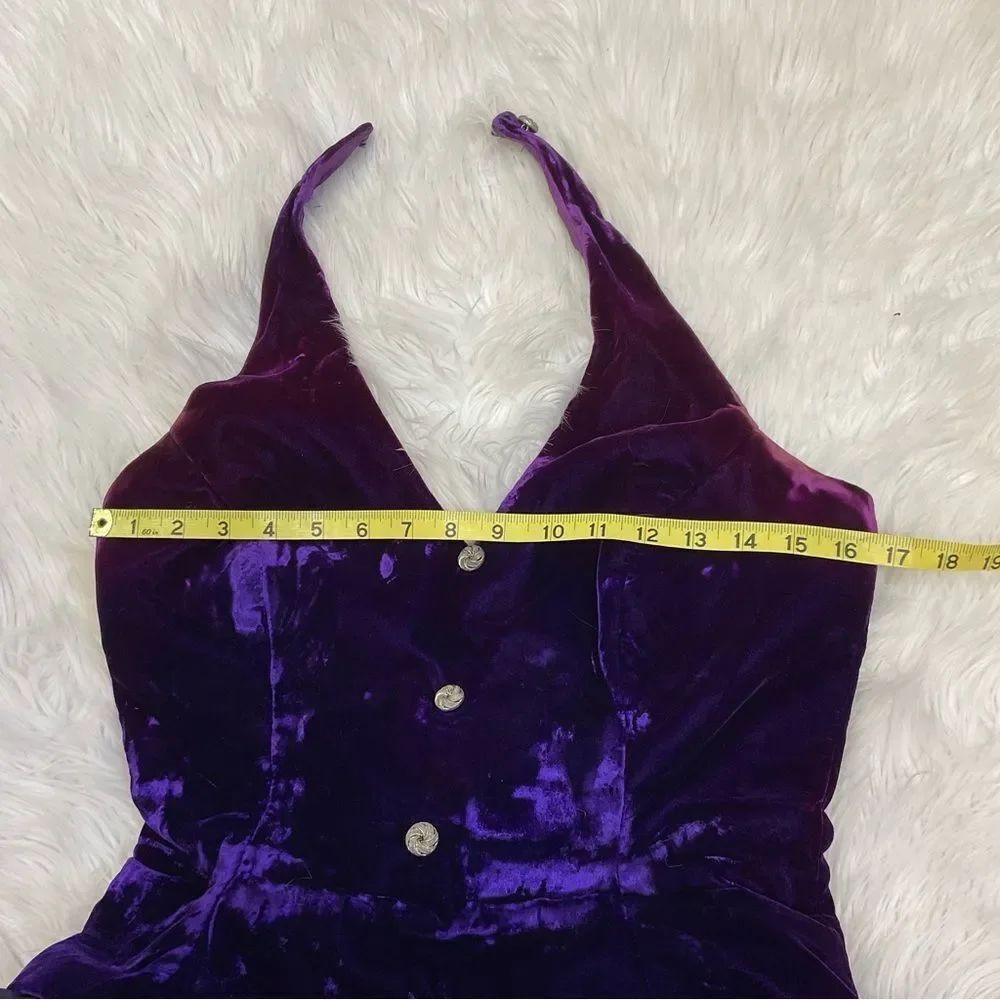 Dave & Johnny Vintage Purple Velvet & Tulle Formal Ball Gown Prom Dress S - Picture 12 of 13